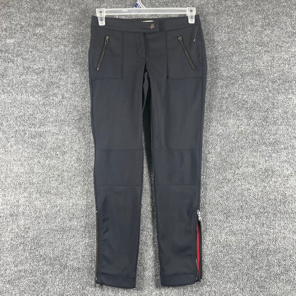 Erin Snow Ski Pants Womens 4 Black Technical Fleece Lined Slim Fit Apres Luxury
